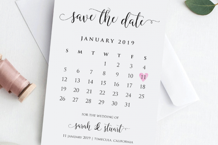 Calendar Save The Date Template Printable Save Our Date