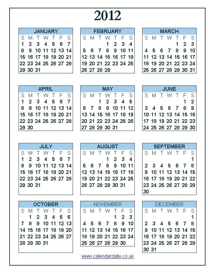 3 4 Or 5 Year Annual Calerndars On One Page Printable And Free ...