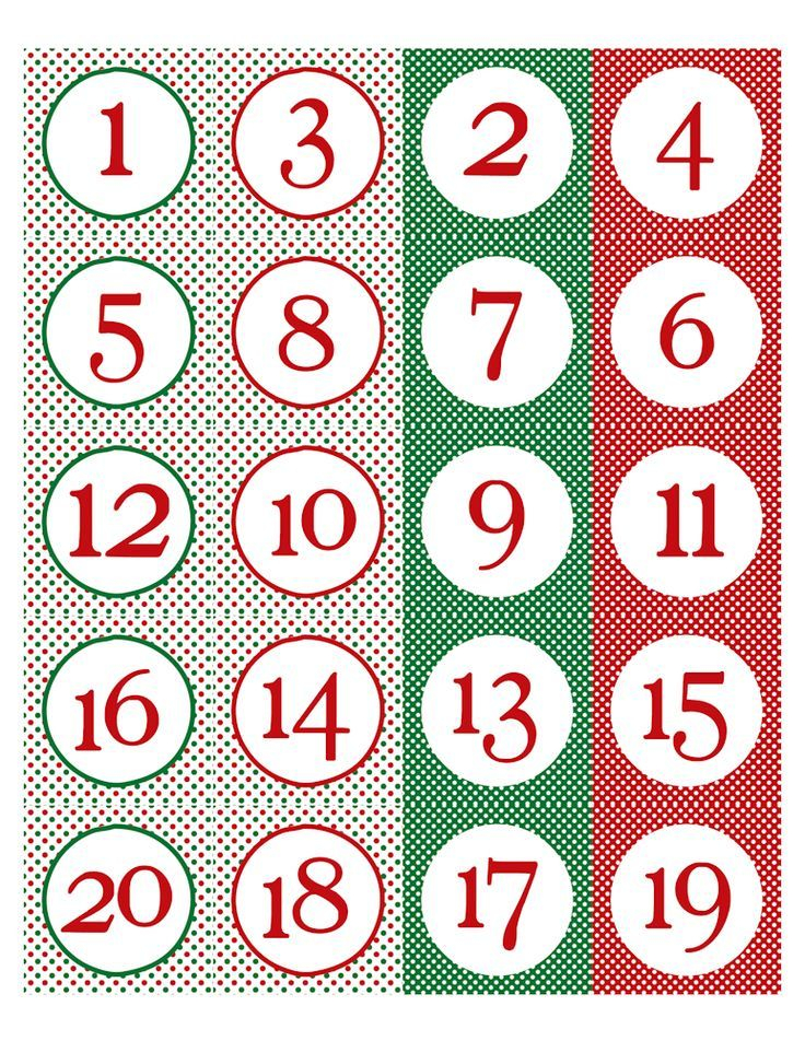 Christmasnumbers | Chocolate Advent Calendar, Printable