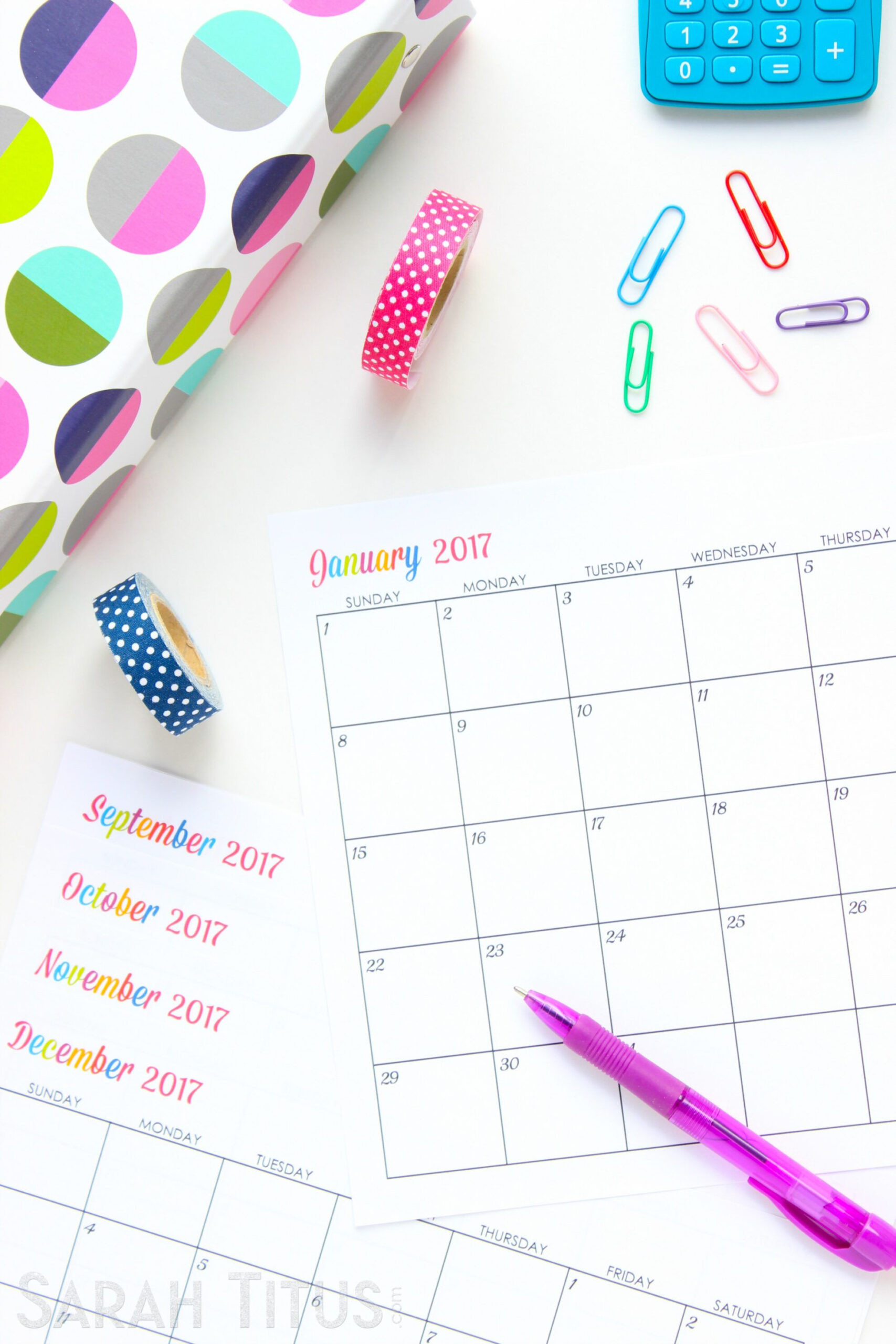 Custom Editable Free Printable 2017 Calendars Sarah Titus