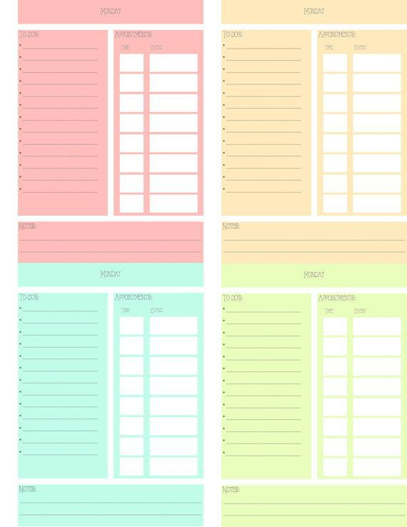 Customizable Daily Planner Printable | 5 5 X 8 5