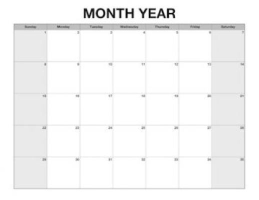 Customizable Monthly Calendar • Printable Calendar Template