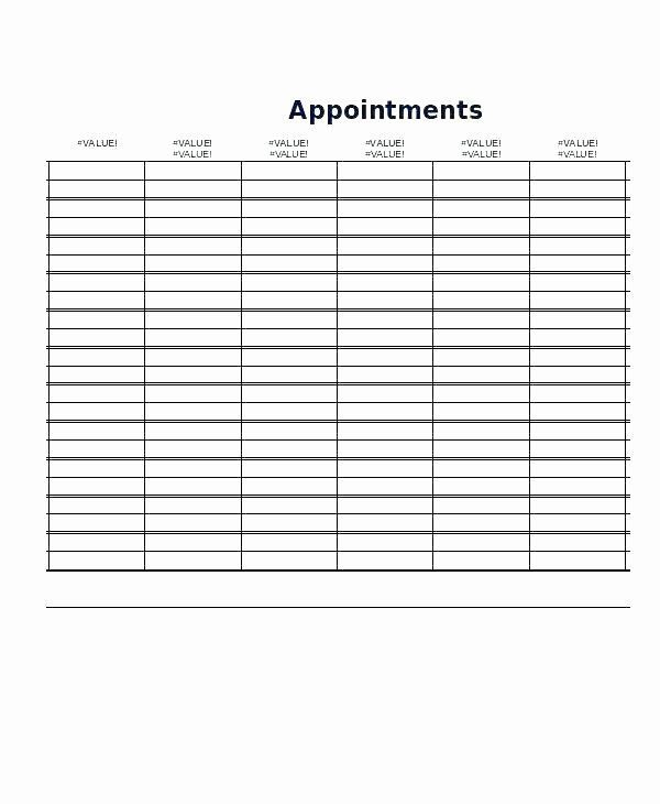 Daily Appointment Schedule Template Luxury Blank Daily