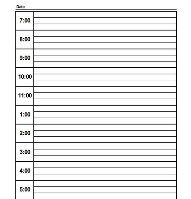 Daily Calendar Template Printable Year Calendar