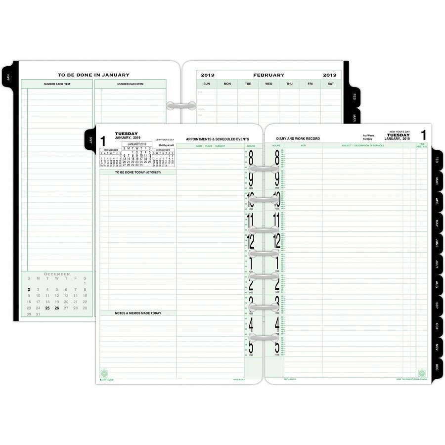 day timer 2ppd loose leaf original planner refills