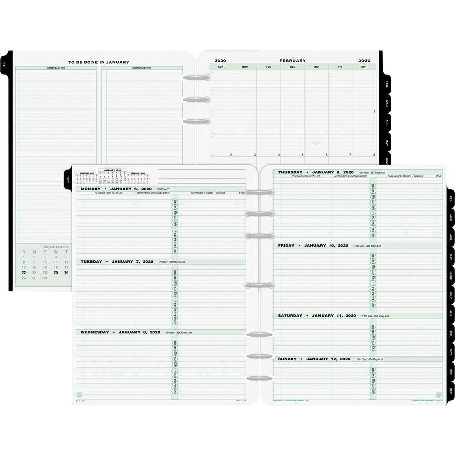 day timer original planner folio size refill weekly 1