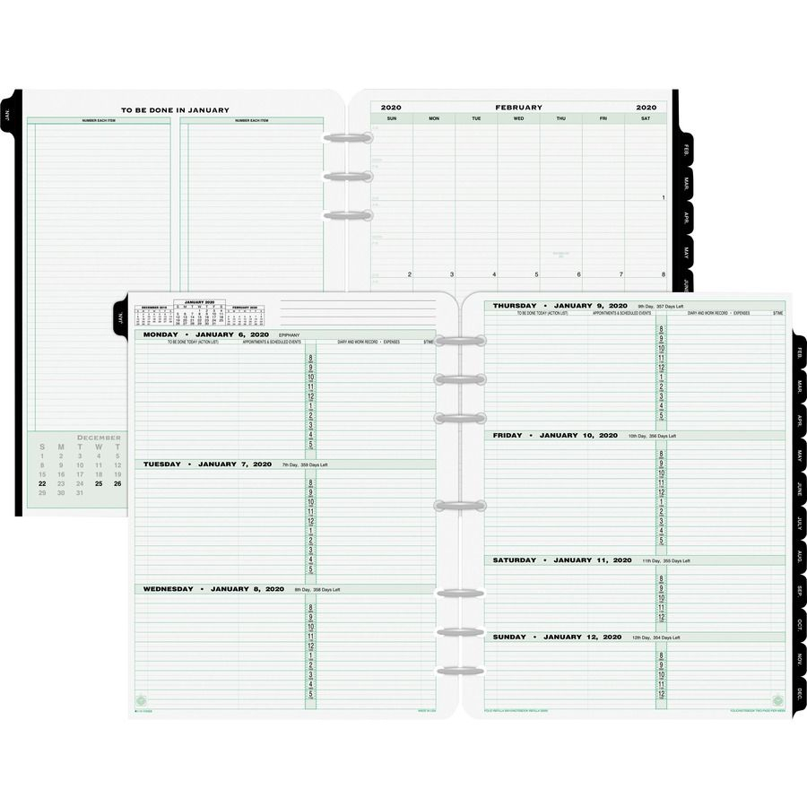 Day Timer Original Planner Folio Size Refill Weekly 1