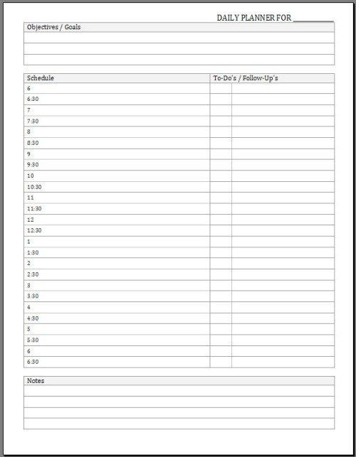 diy templates letter | day planner template, daily planner
