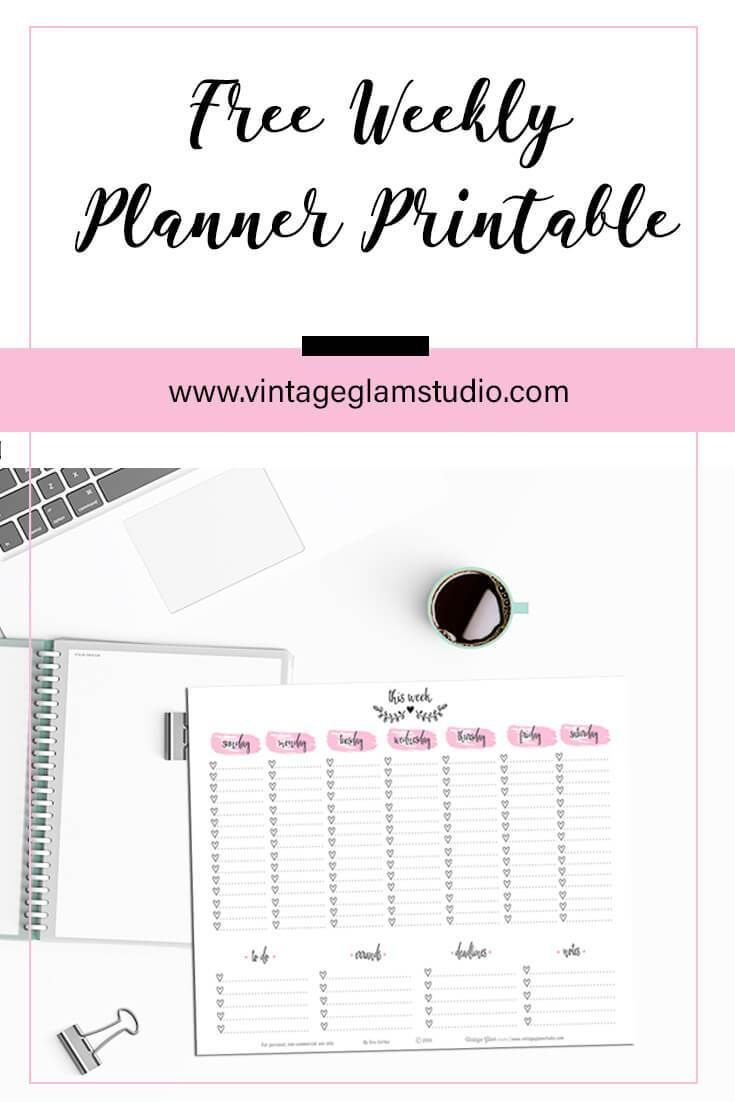 Doodled Week At A Glance Planner Printable | At A Glance
