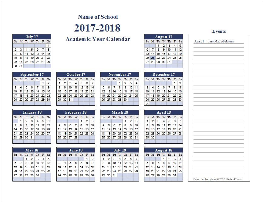 download free academic calendar templates that you can