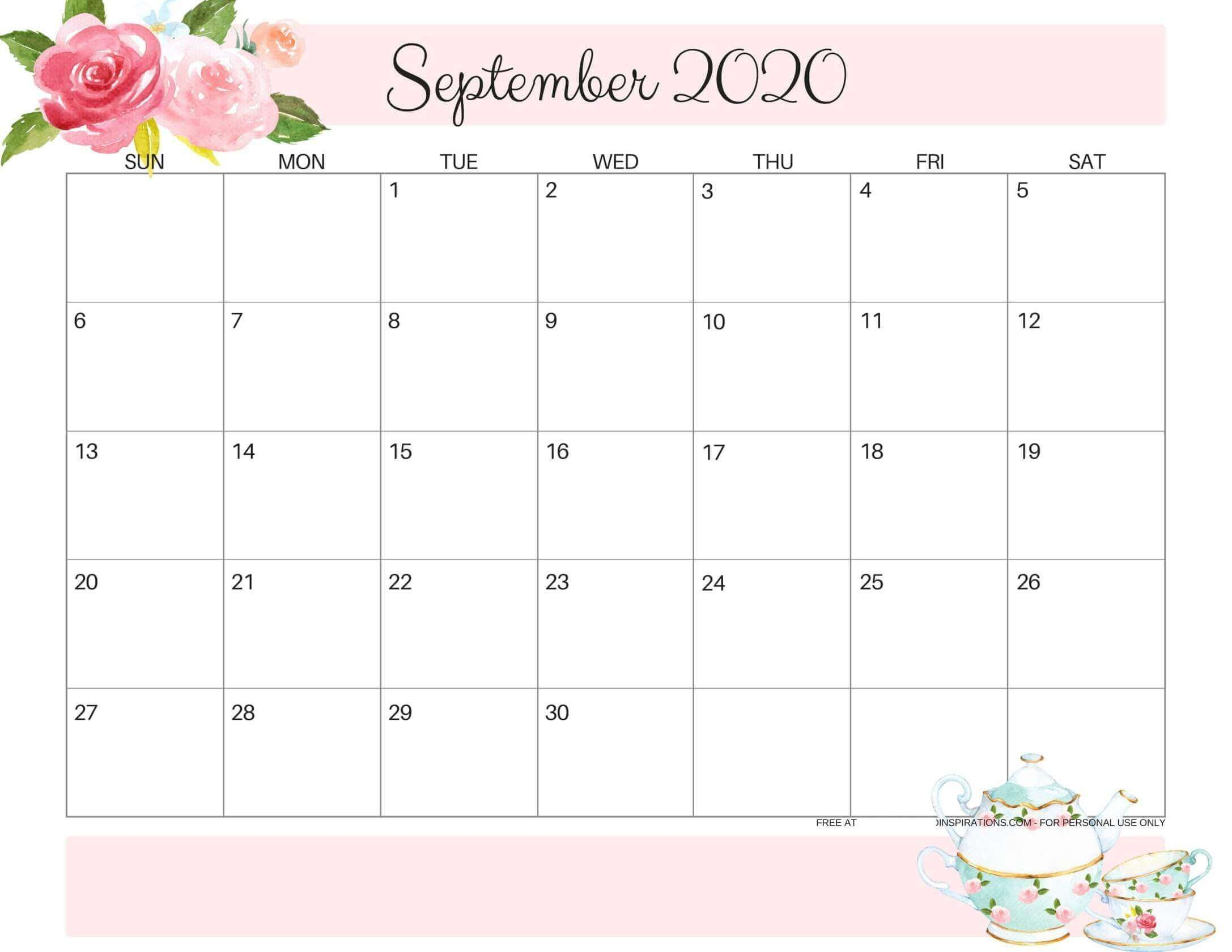 Editable September Calendar 2020 Weekly, Monthly, Yearly