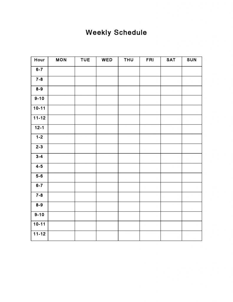 Editable Weekly Schedule Template Word Doc Pdf Format