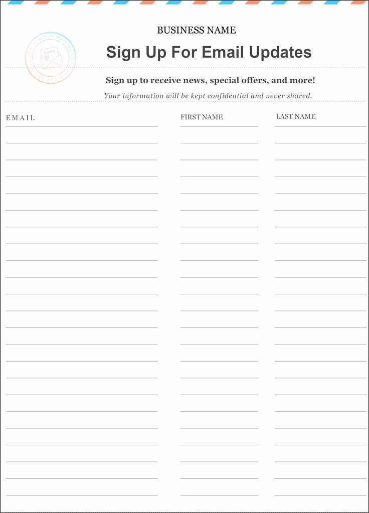 Email Sign Up Sheet Template Microsoft Word Elegant 10