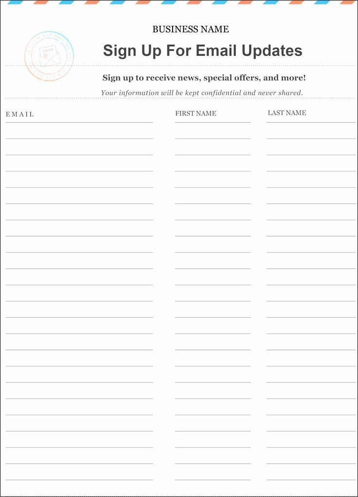 email sign up sheet template microsoft word elegant 10