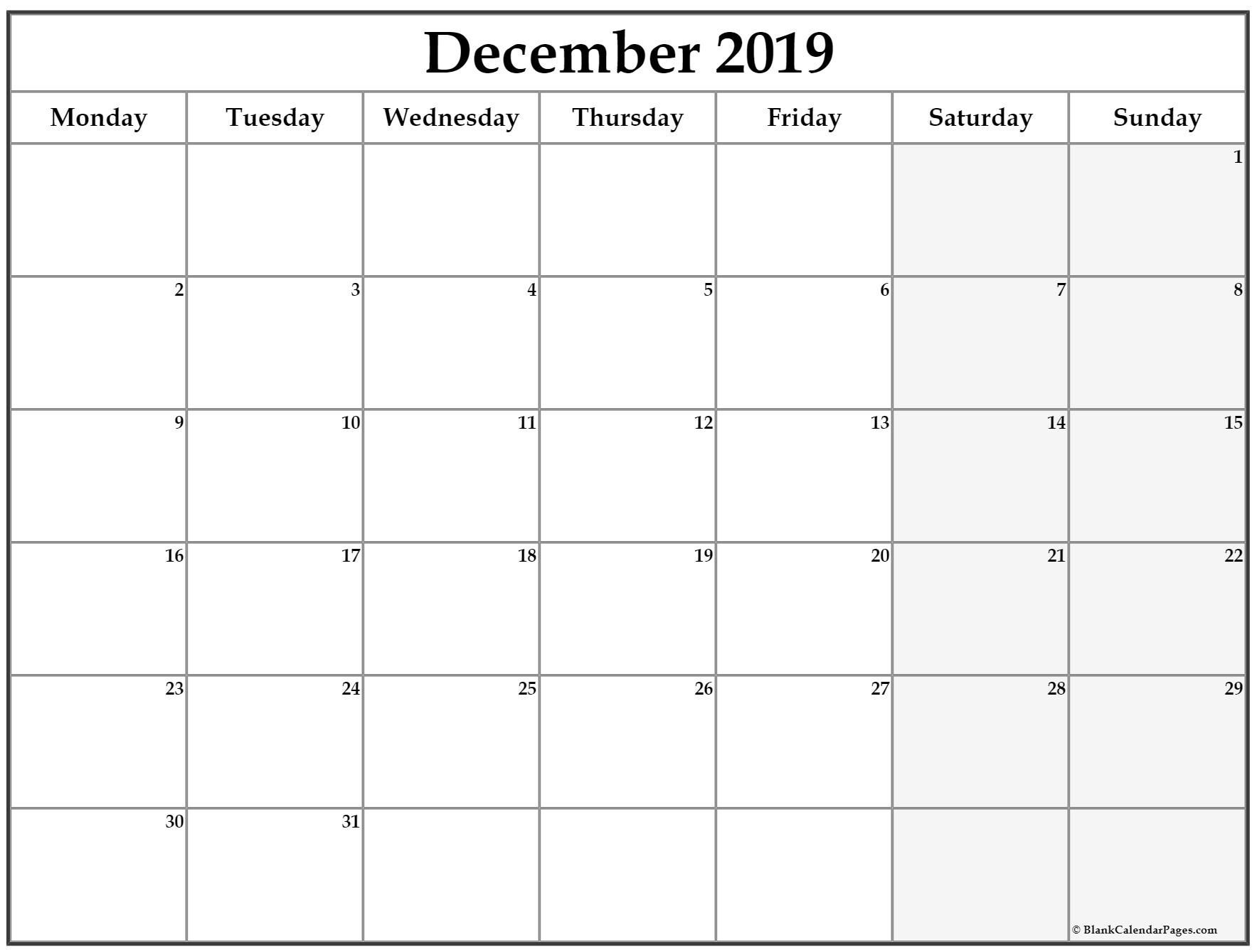 Exceptional Blank Calendar Starting On Monday | Calendar