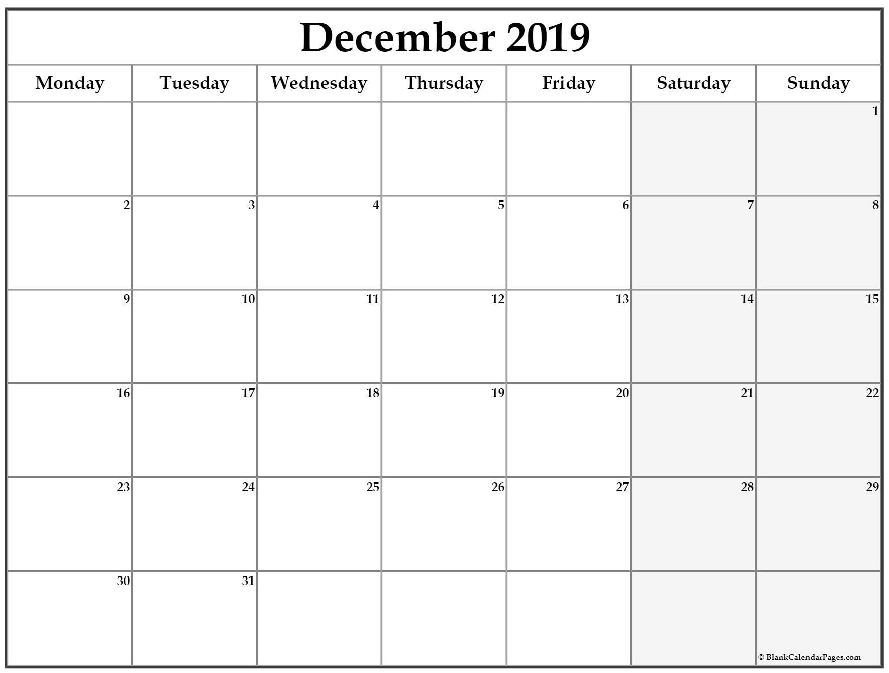 exceptional blank calendar starting on monday | calendar