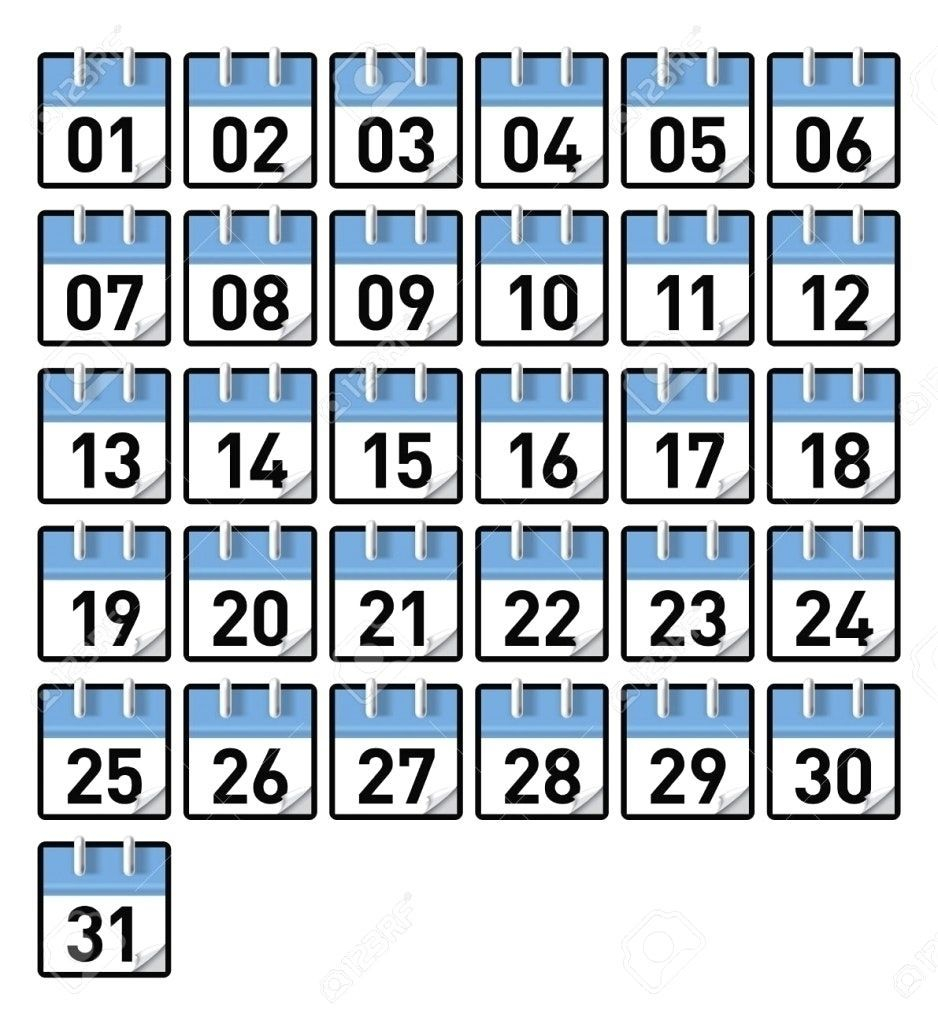 Extraordinary Printable Calendar Numbers For Preschool