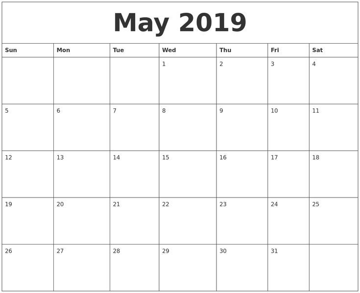 Fill In Monthly Calendar Template