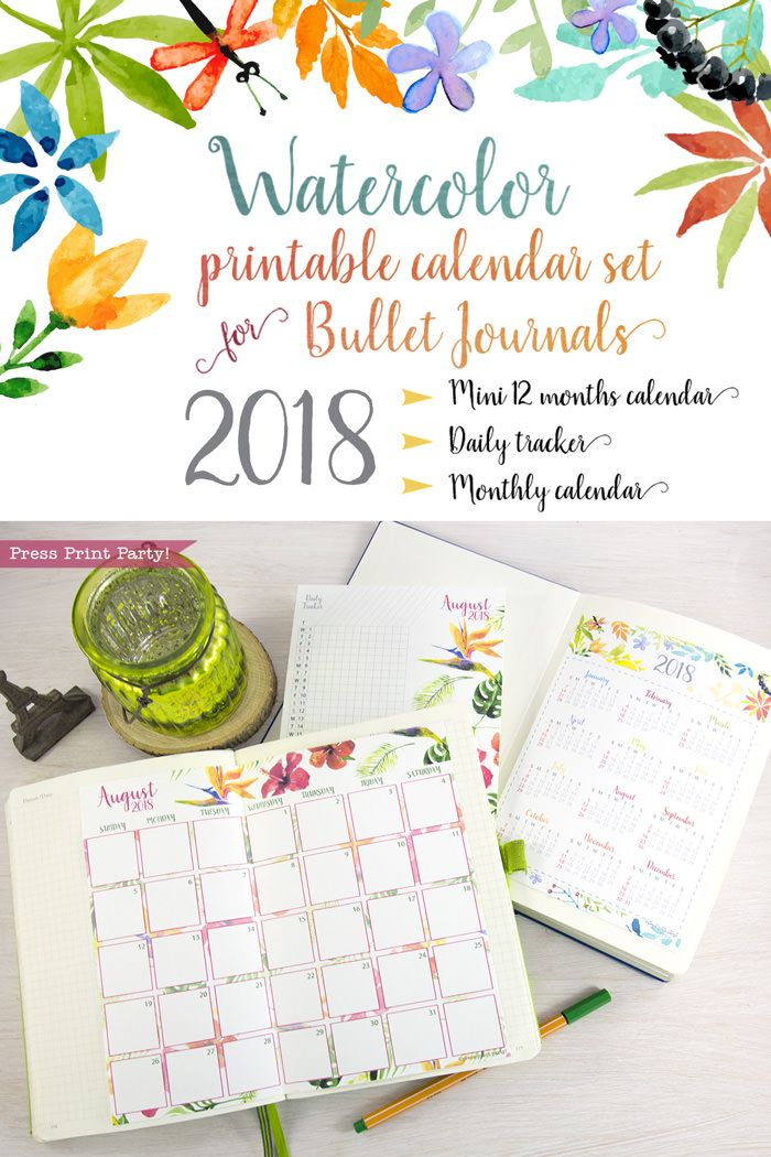 Free 2018 Calendar For Your Bullet Journal Press