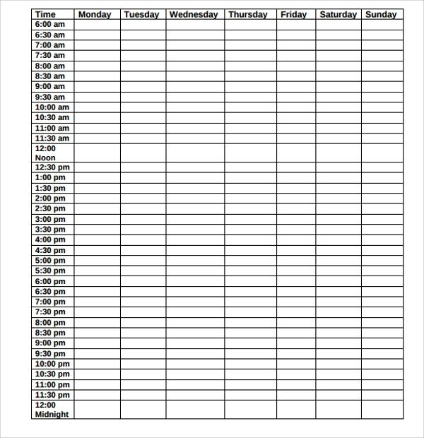 Free 24 Printable Daily Schedule Templates In Pdf