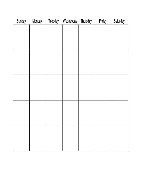 Free 6 Sample Blank Printable Calendar Templates In Ms