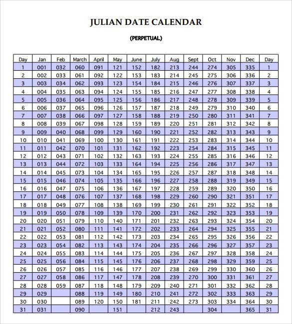 Free 7 Julian Calendar Templates In Pdf | Psd