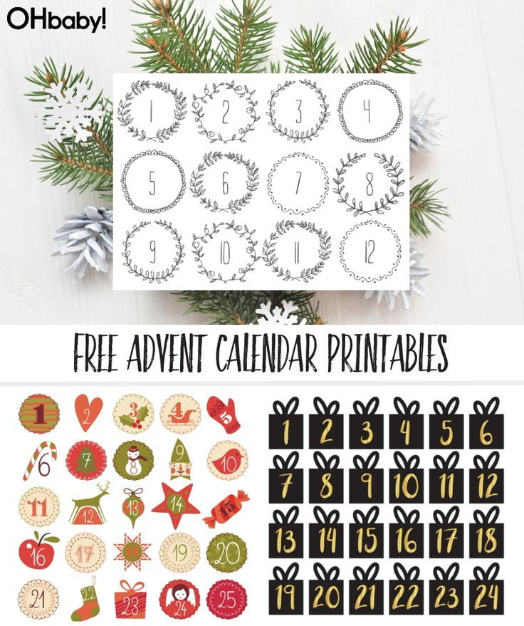 free advent calendar numbers to print! | toddler calendar