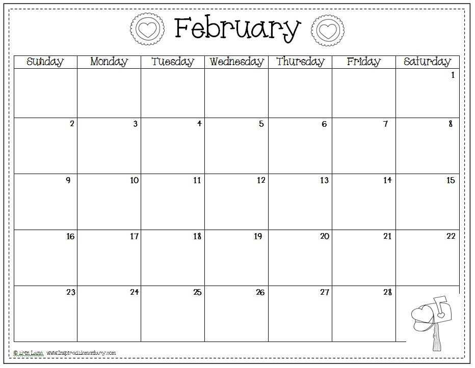 Free February Calendar Printable : ) Each Month I Share A