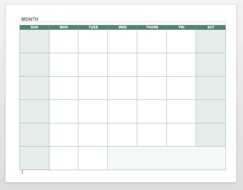 Free Monthly Calendar Template Word, Excel, Pdf