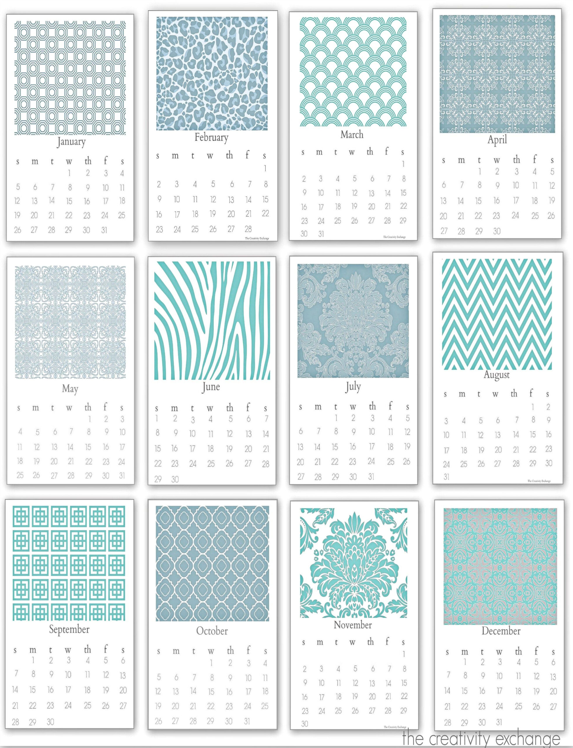 Free Printable 2014 Chic Desktop Calendar