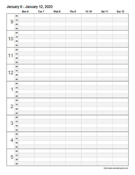 free printable appointment calendar templates