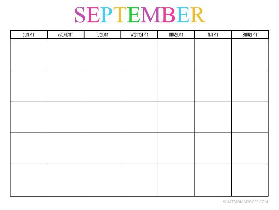 Free Printable Blank Monthly Calendars 2020, 2021, 2022