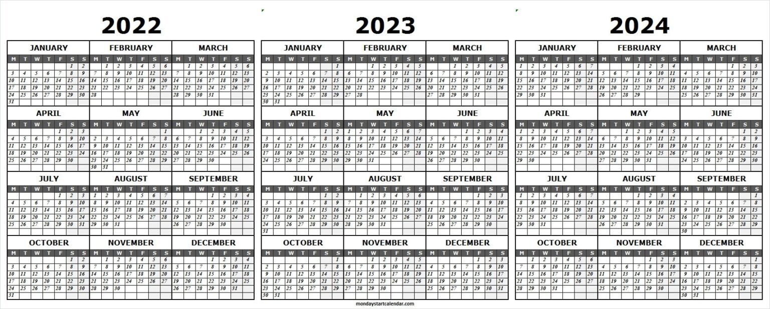 Free Printable Calendar 2022 2023 2024 | Free Printable 3