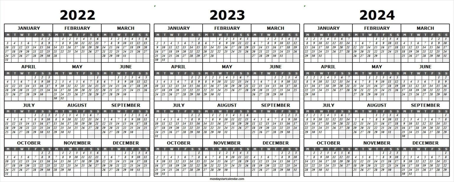 free printable calendar 2022 2023 2024 | free printable 3