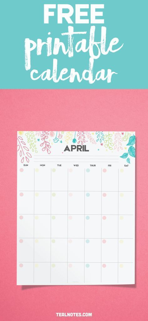Free Printable Calendar: Fill In The Dates And Set Your