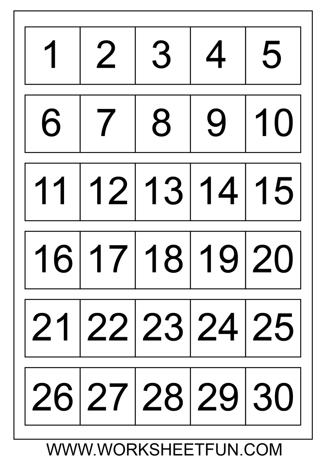 Free Printable Calendar Numbers 1 31 | Ten Free Printable