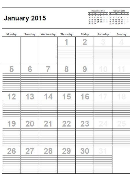 Free Printable Calendar With Lines To Write On | Monthly
