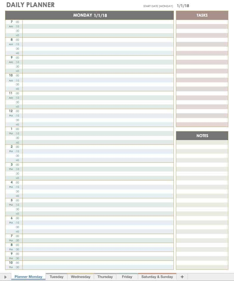 Free Printable Daily Planner 15 Minute Intervals That Are