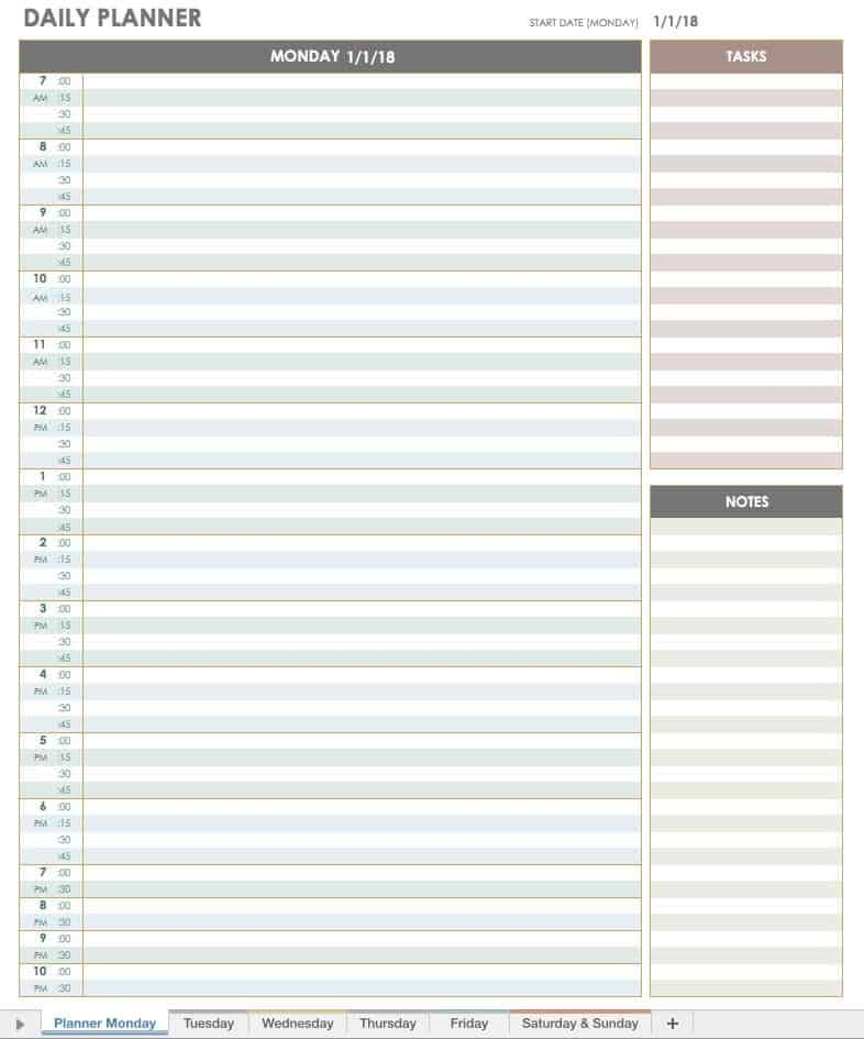 free printable daily planner 15 minute intervals that are