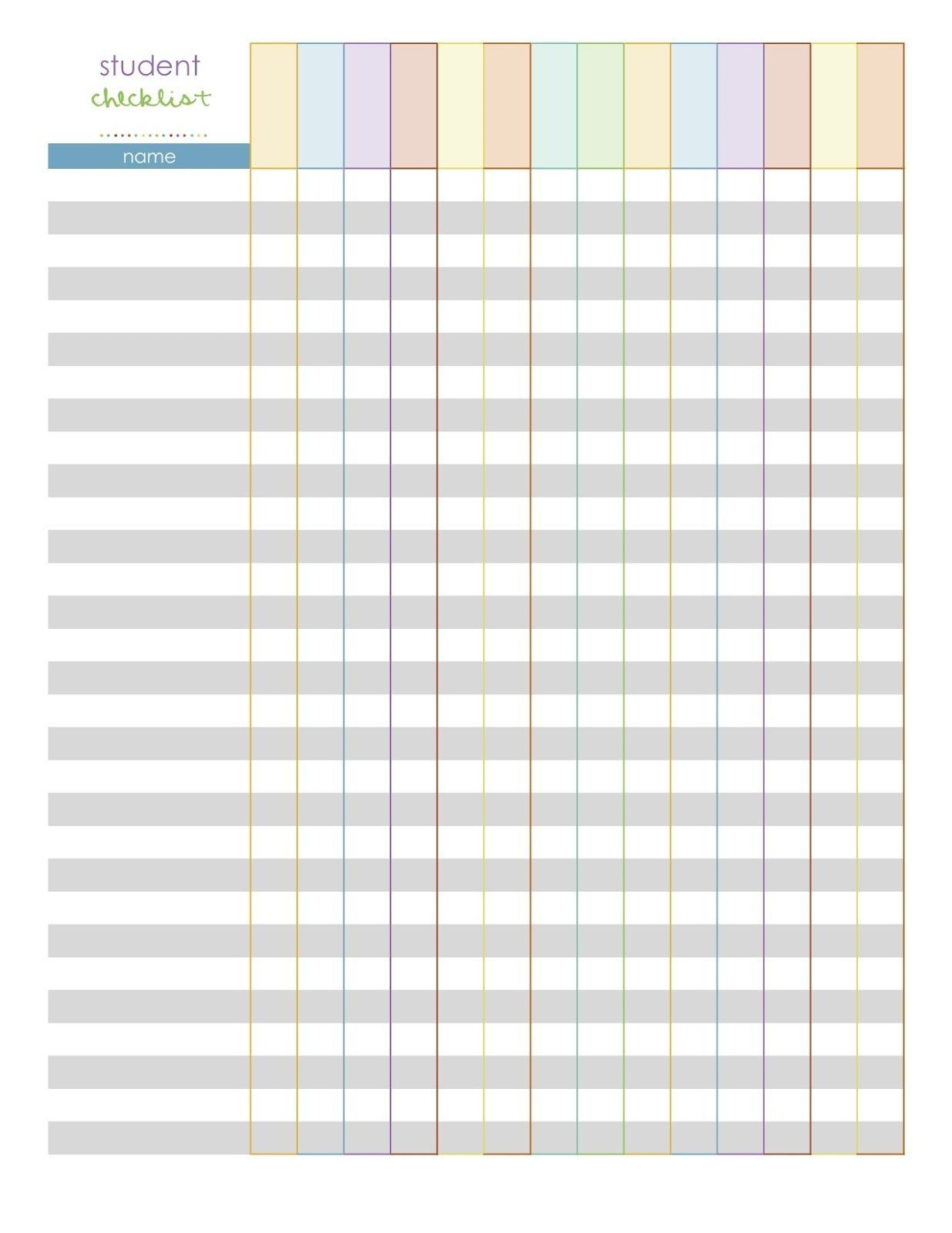 Free Printable Gradebook Sheets For Teachers | Free Printable