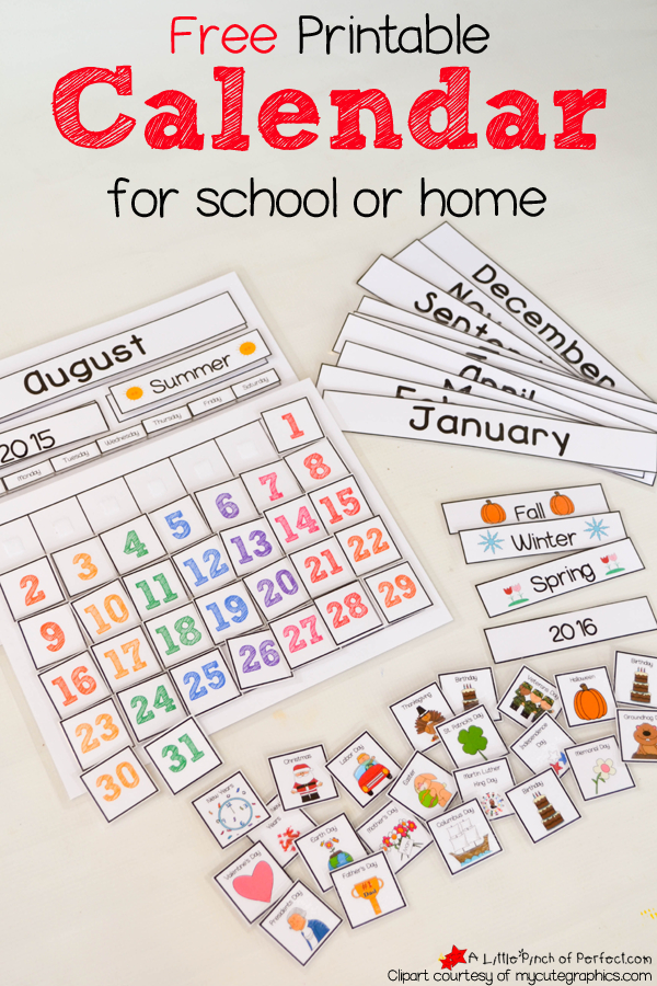 Free Printable Interactive Preschool Calendar | Free