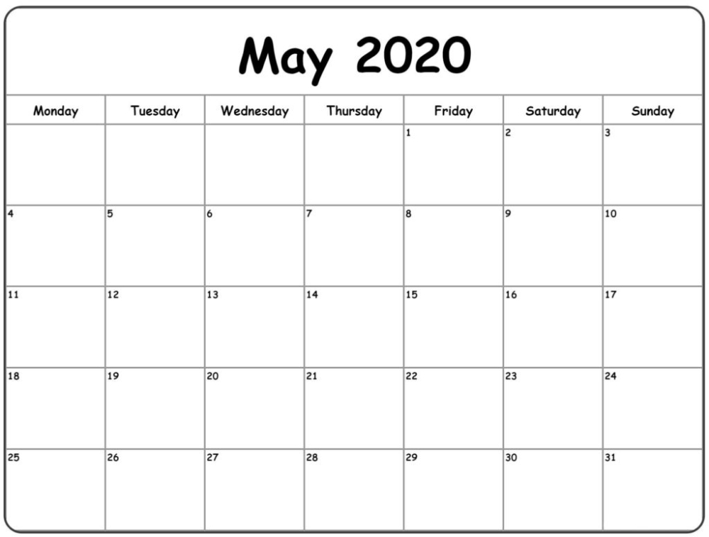 Free Printable May 2020 Calendar With Different Layouts