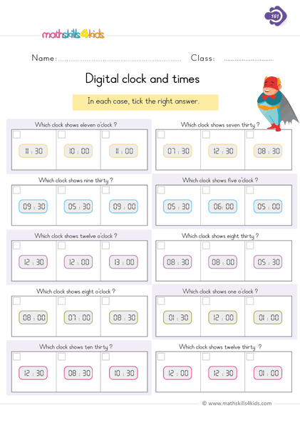 free printable telling time worksheets for 1st grade