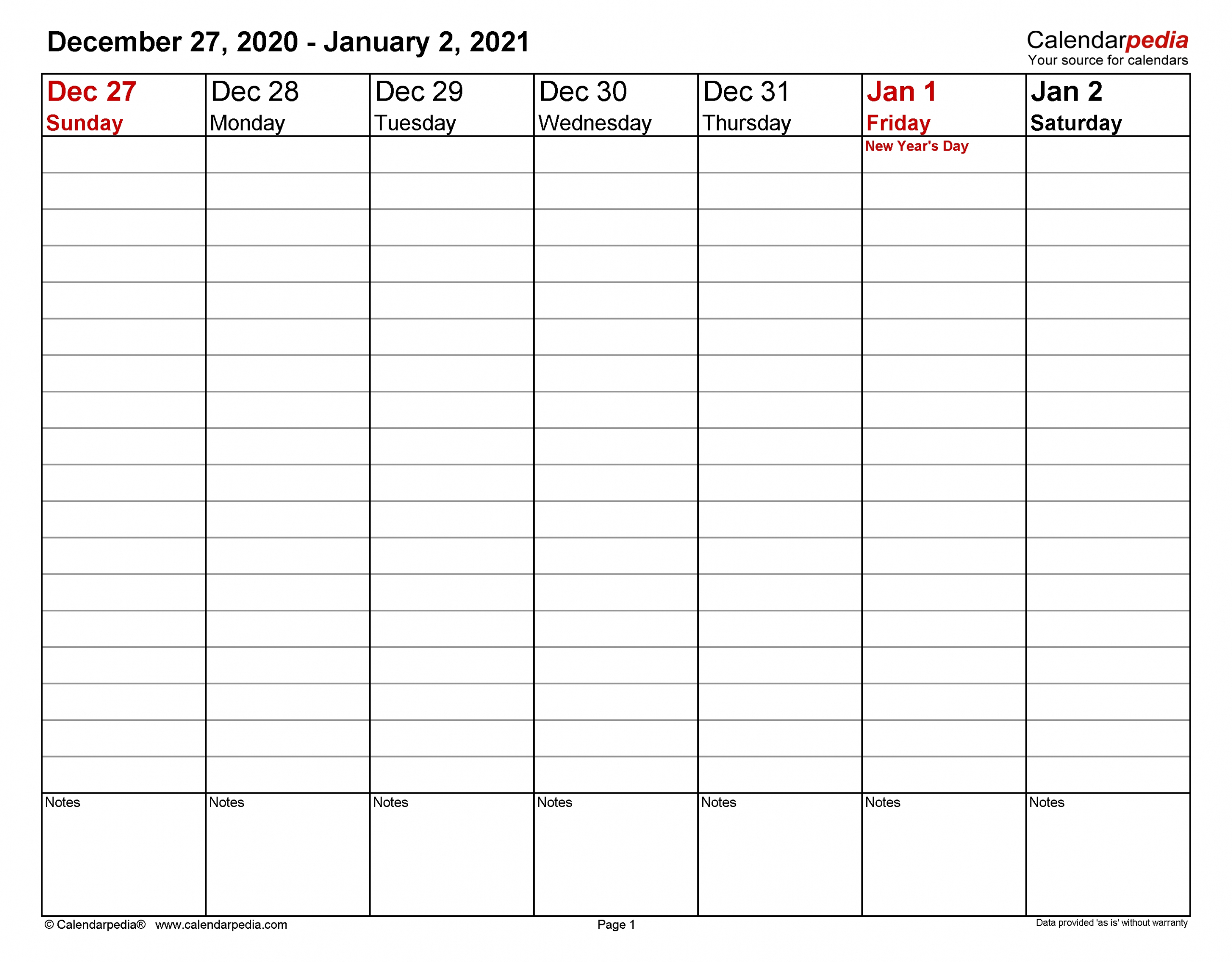 Free Printable Weekly Calendar With Time Slots 2021