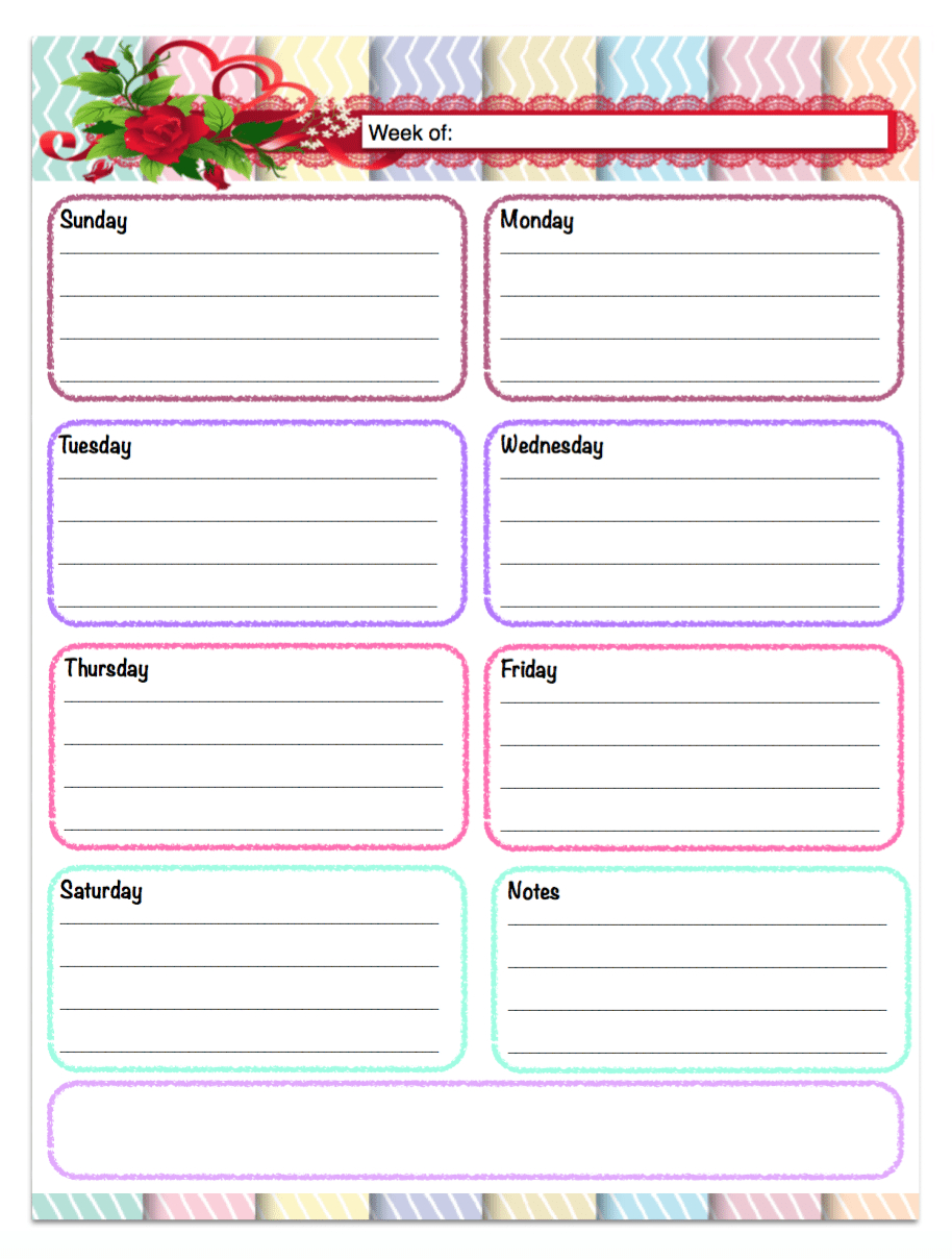 Free Printable Weekly Planners: 5 Designs