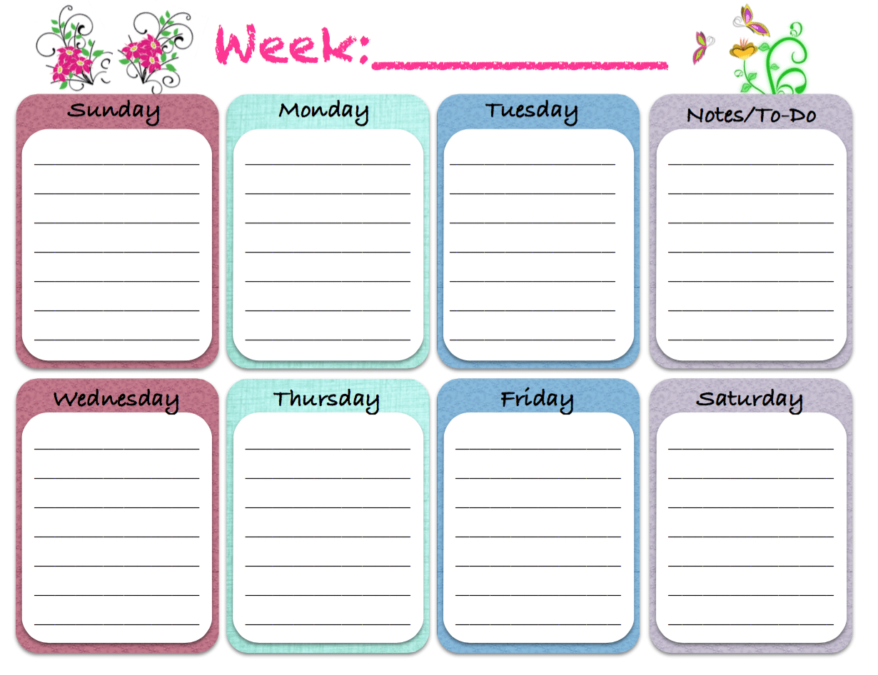 free printable weekly planners: 5 designs