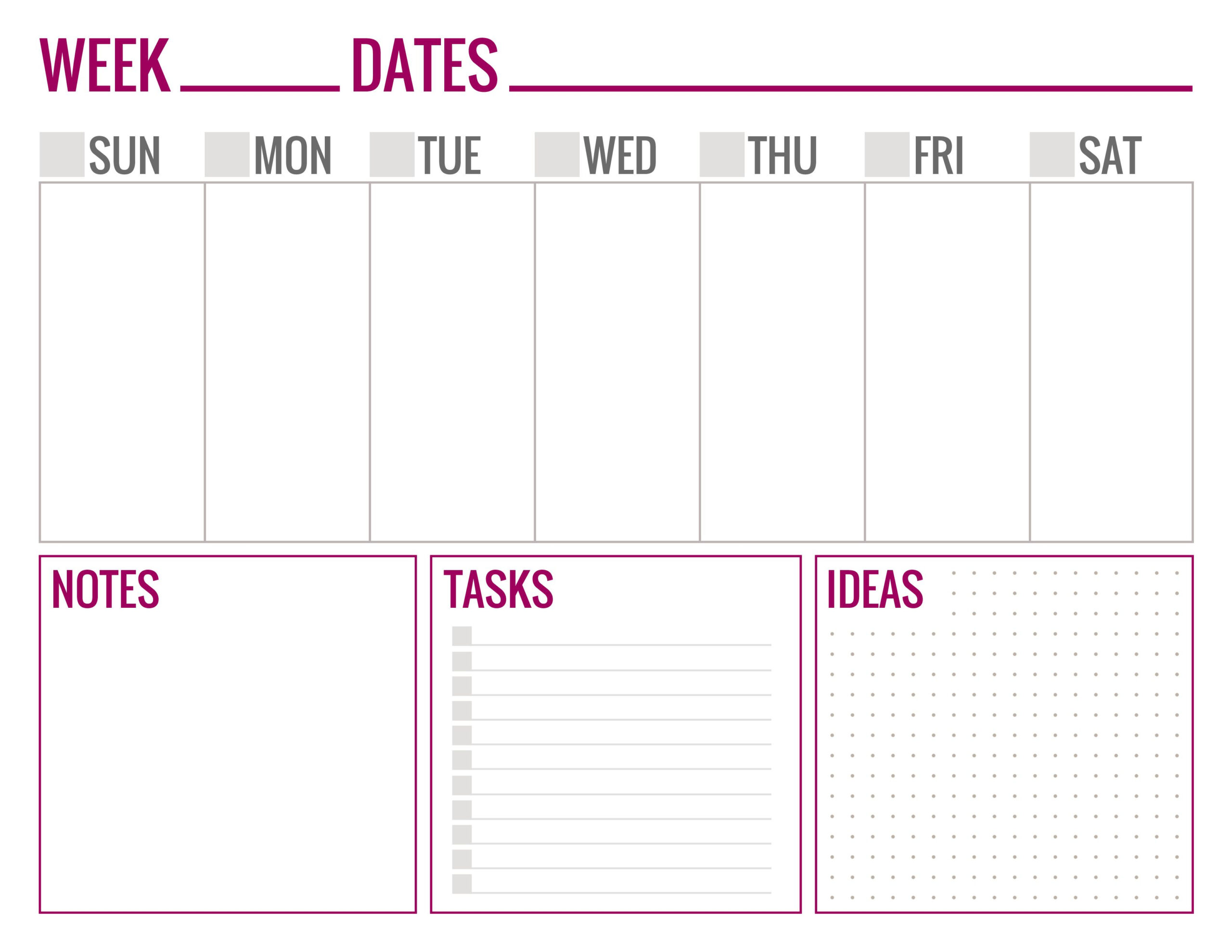 Free Printable Weekly Schedule Pages Paper And Landscapes