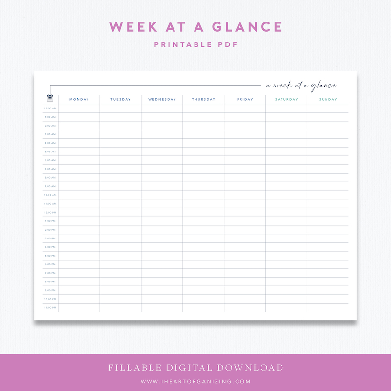 free printables | week at a glance printable, printables