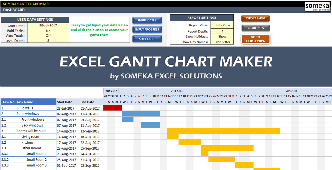Gantt Chart Maker | Control Your Projects In Excel