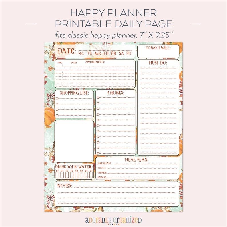 Happy Planner Printable Daily Planner Refills / Inserts 7